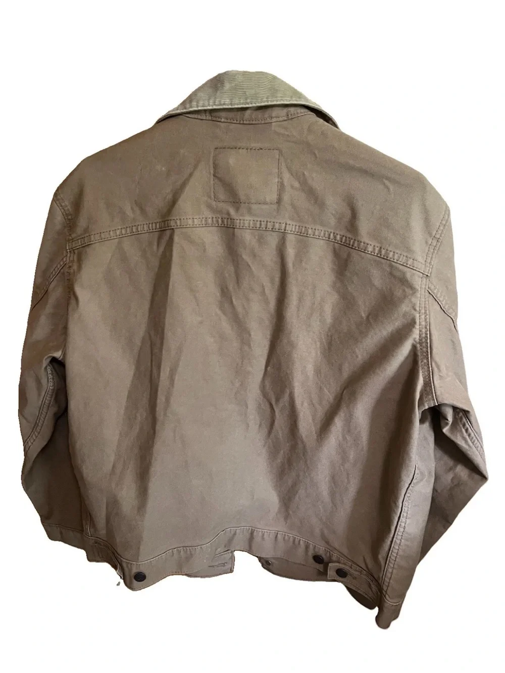 Levi’s Stock Trucker Jacket A0730-0006 Medium NWOT Tan Canvas Corduroy Collar - Picture 2 of 7